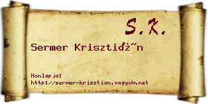 Sermer Krisztián névjegykártya